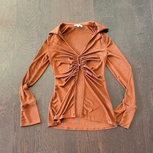 Open Front Collared Top